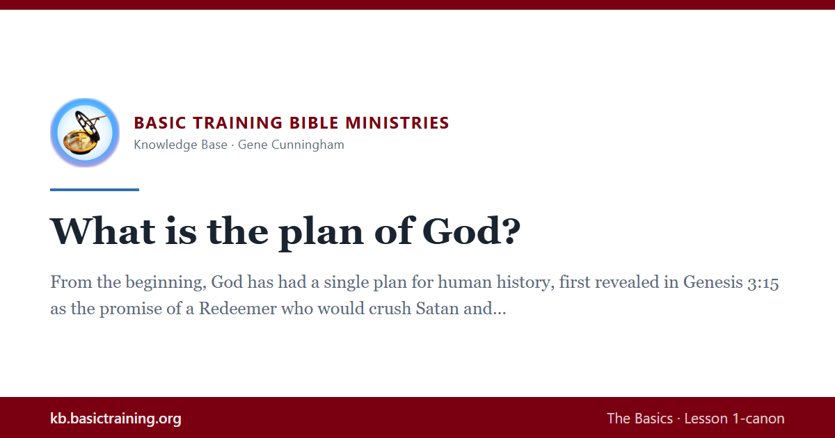 What is the plan of God?